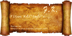 Fitos Kálmán névjegykártya