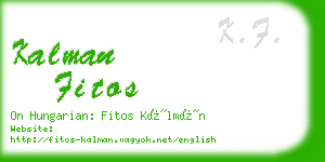 kalman fitos business card